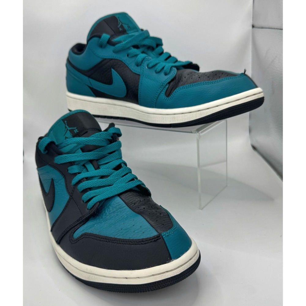 Womens Nike Air Jordan 1 Low Split Homage Bright Spruce Black Blue W 12 M 10.5